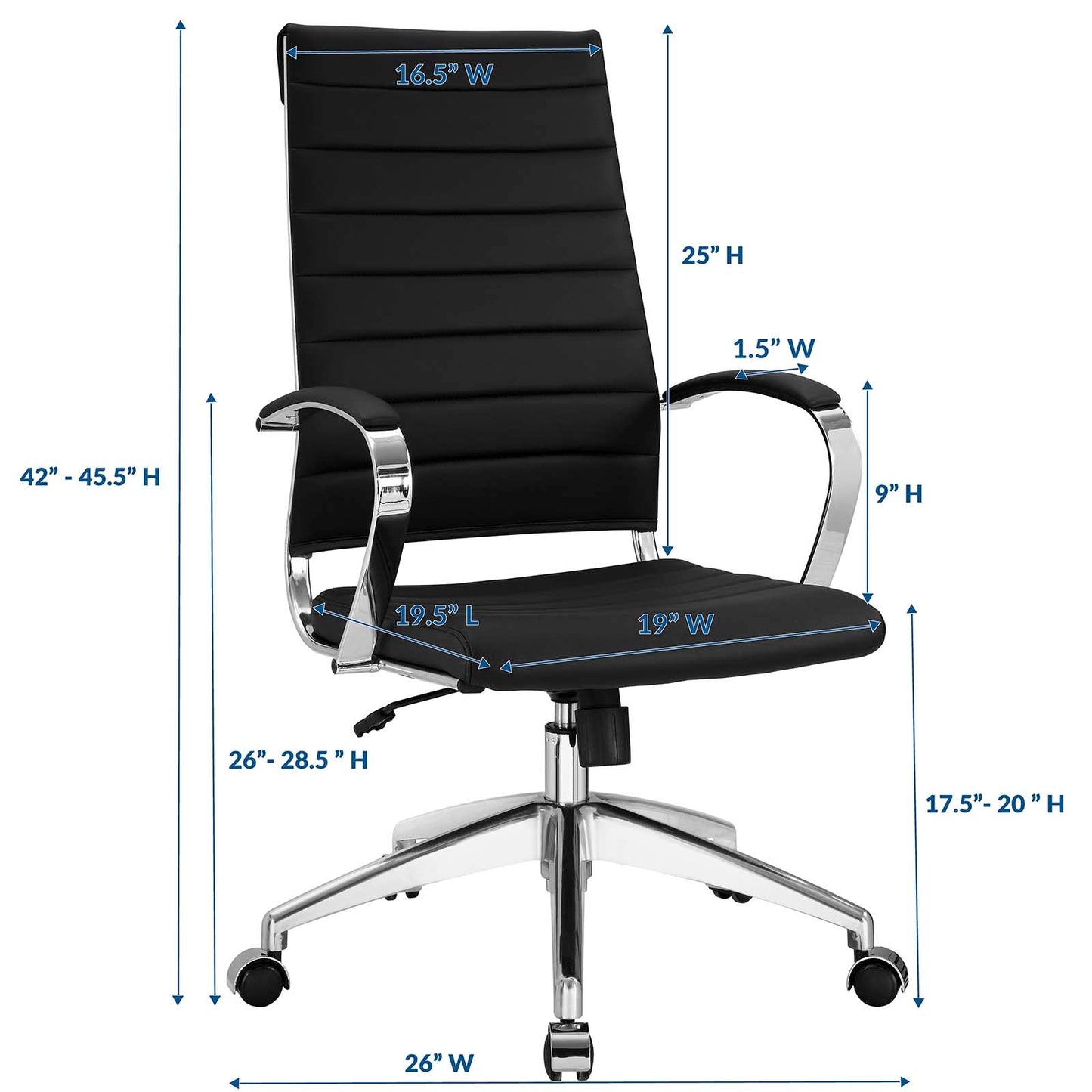 Jive Highback Office Chair Black EEI-272-BLK