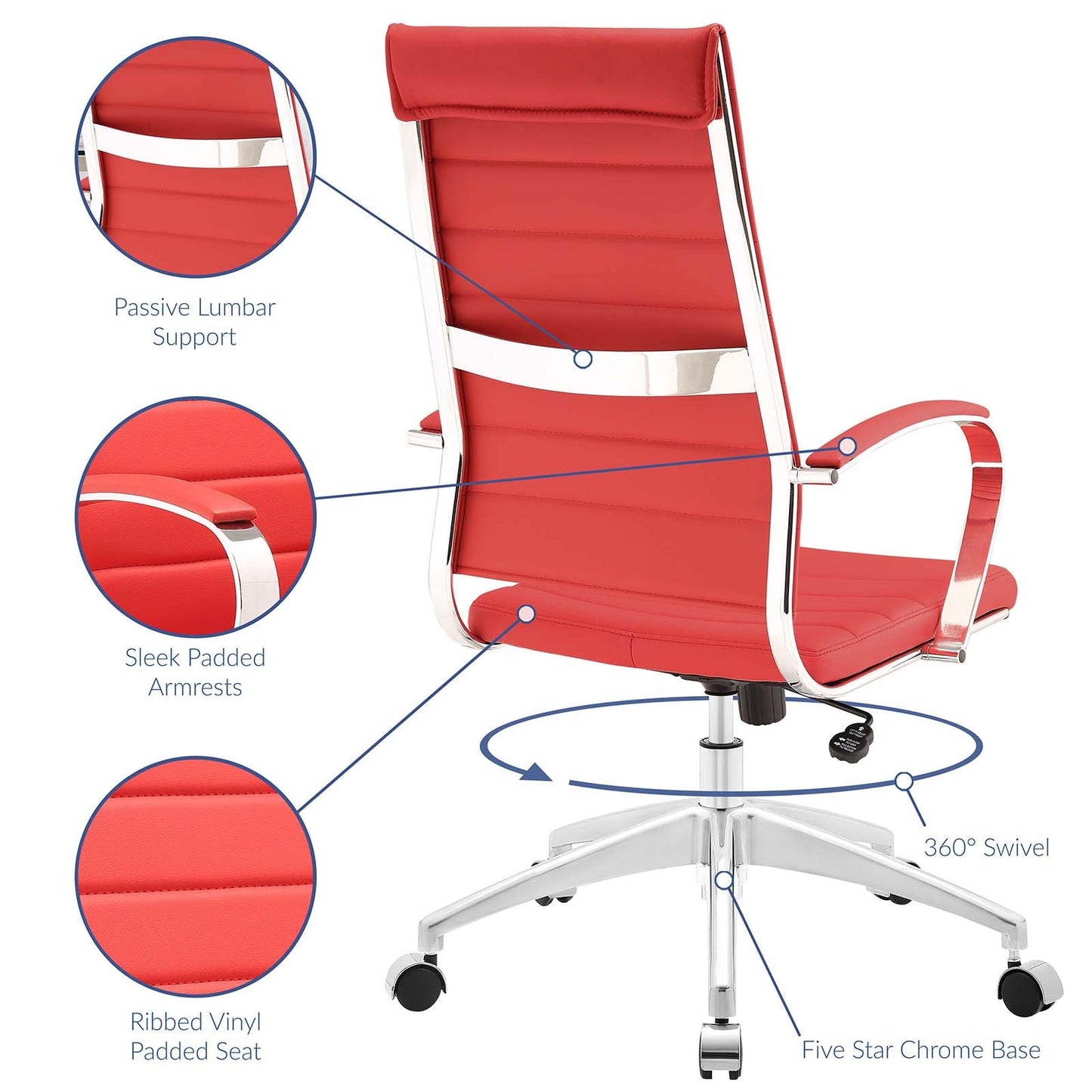 Jive Highback Office Chair Red EEI-272-RED