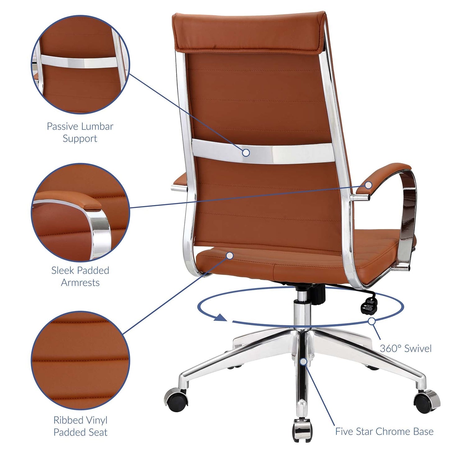 Jive Highback Office Chair Terracotta EEI-272-TER