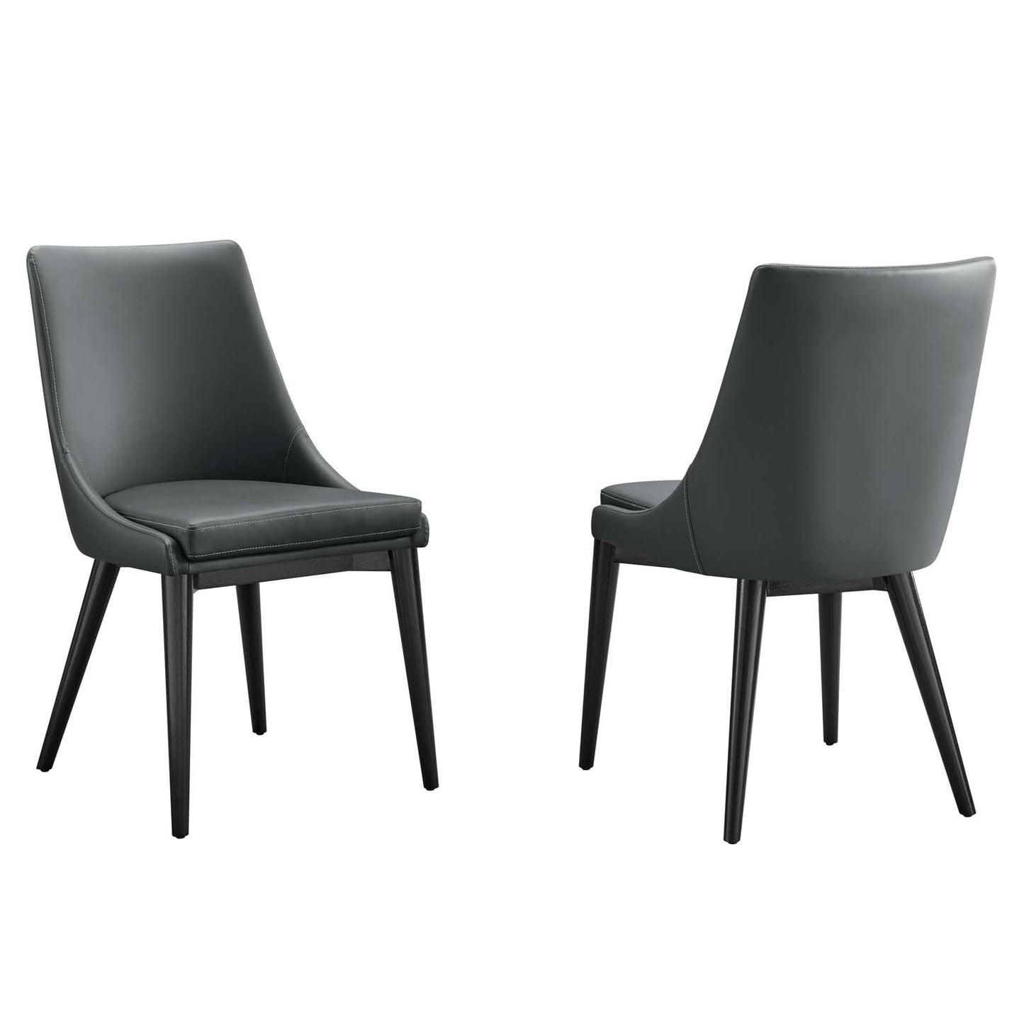 Viscount Dining Side Chair Vinyl Set of 2 Gray EEI-2744-GRY-SET