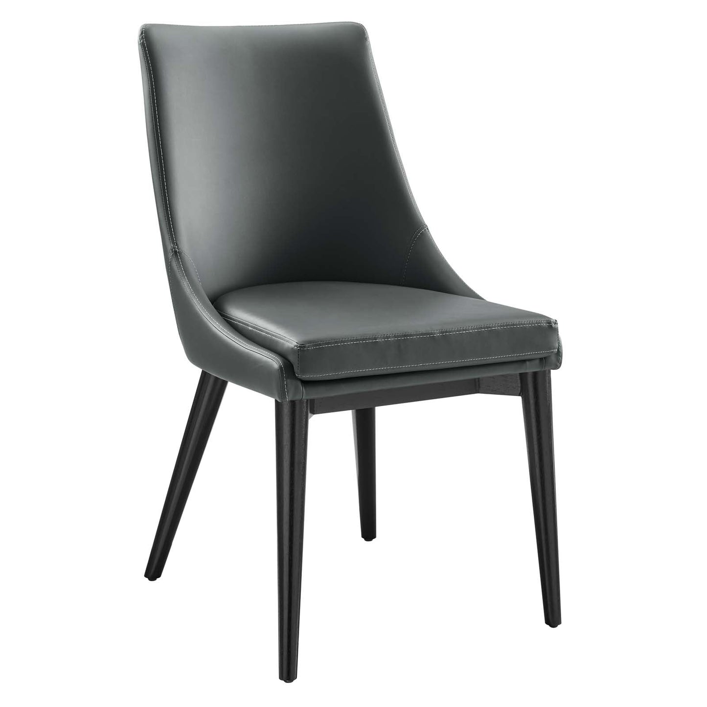 Viscount Dining Side Chair Vinyl Set of 2 Gray EEI-2744-GRY-SET