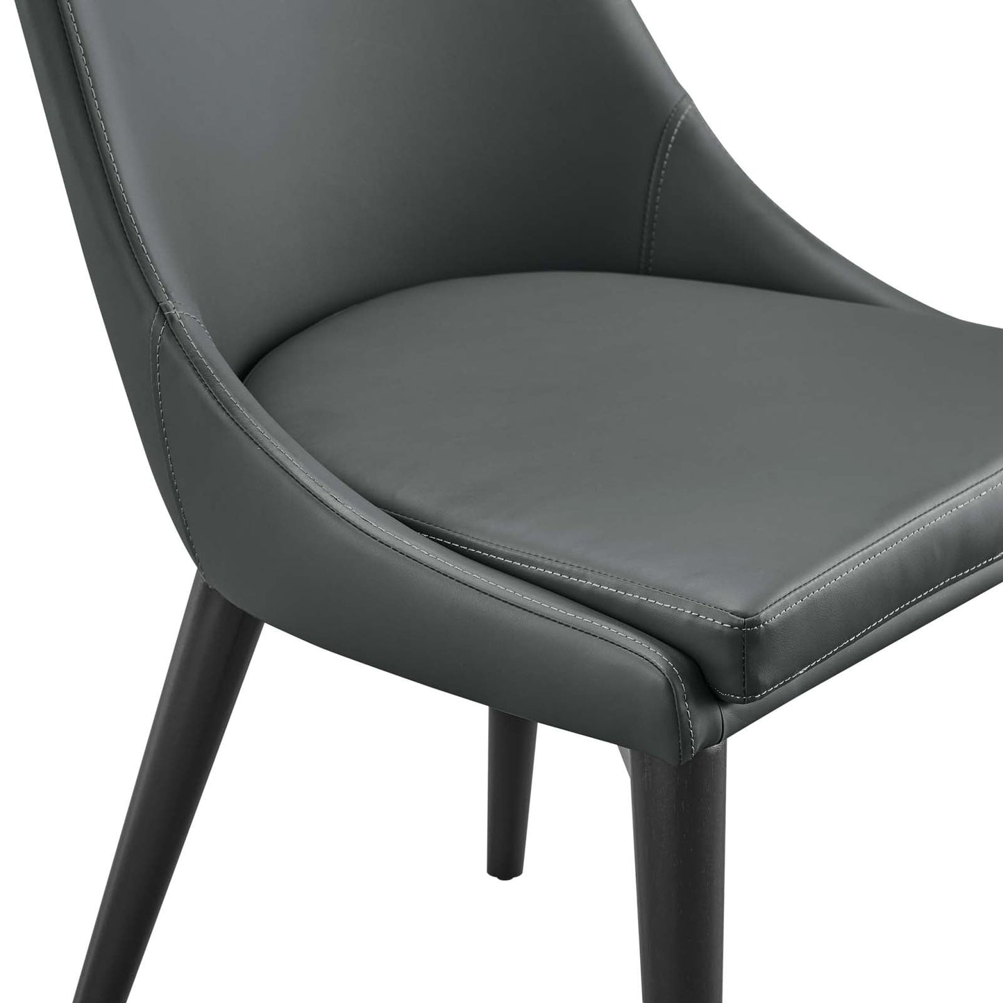 Viscount Dining Side Chair Vinyl Set of 2 Gray EEI-2744-GRY-SET