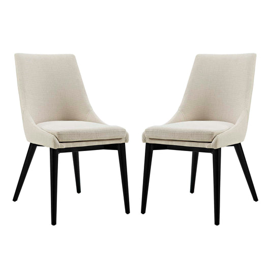 Viscount Dining Side Chair Fabric Set of 2 Beige EEI-2745-BEI-SET