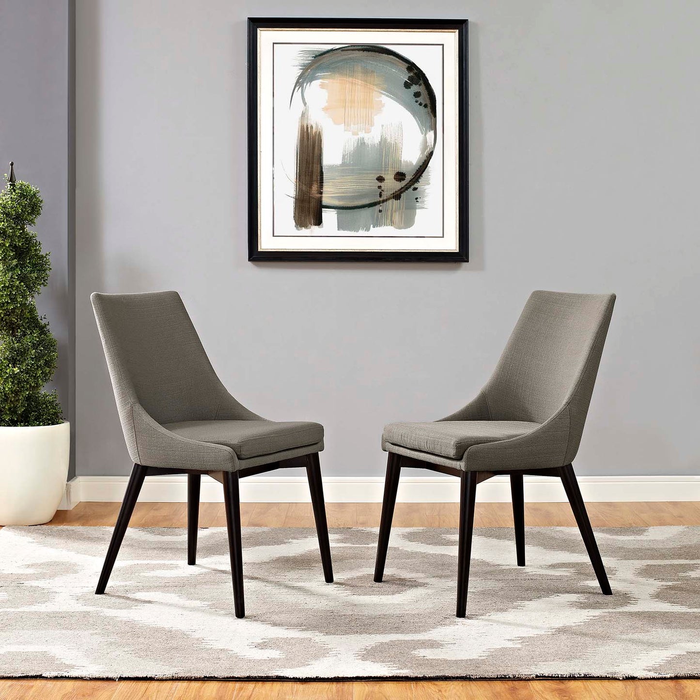 Viscount Dining Side Chair Fabric Set of 2 Granite EEI-2745-GRA-SET