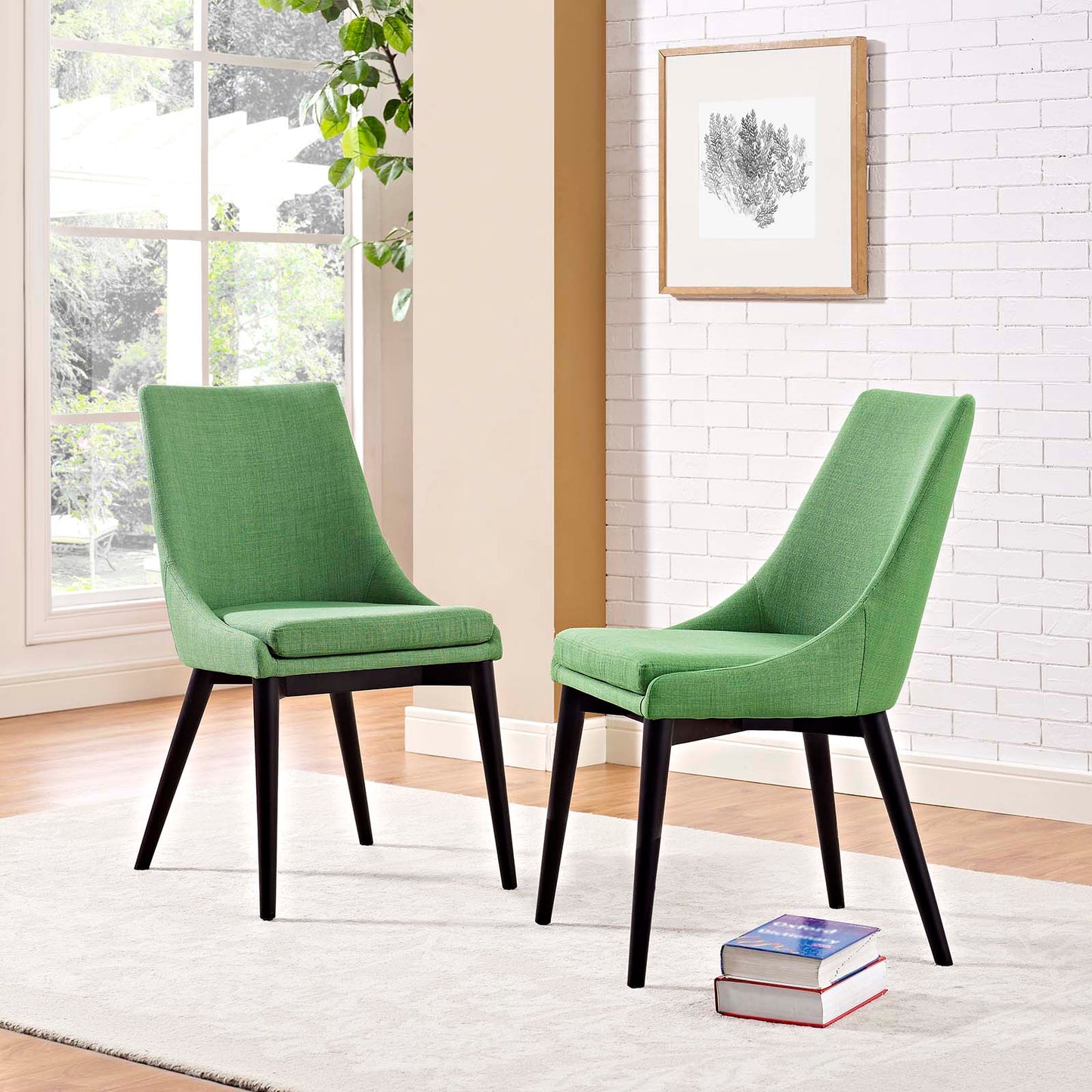 Viscount Dining Side Chair Fabric Set of 2 Kelly Green EEI-2745-GRN-SET