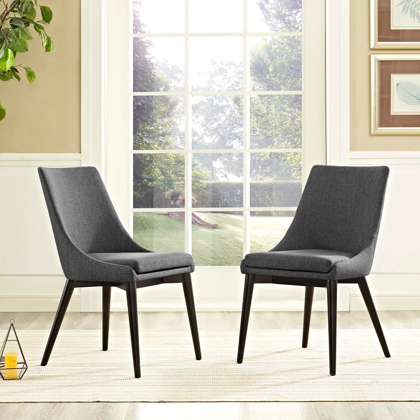 Viscount Dining Side Chair Fabric Set of 2 Gray EEI-2745-GRY-SET