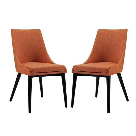 Viscount Dining Side Chair Fabric Set of 2 Orange EEI-2745-ORA-SET