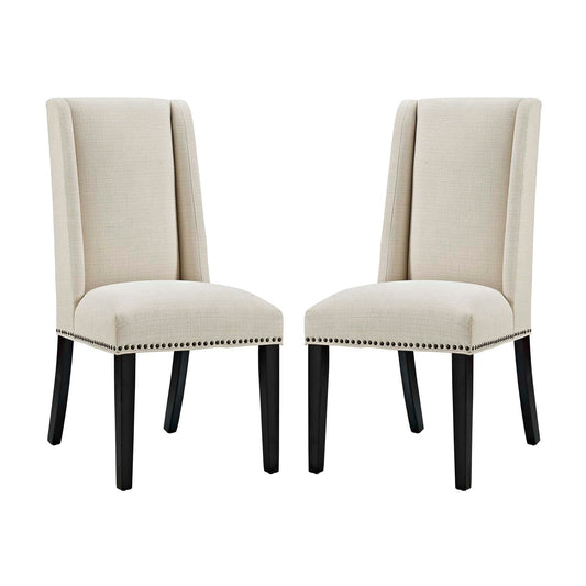 Baron Dining Chair Fabric Set of 2 Beige EEI-2748-BEI-SET