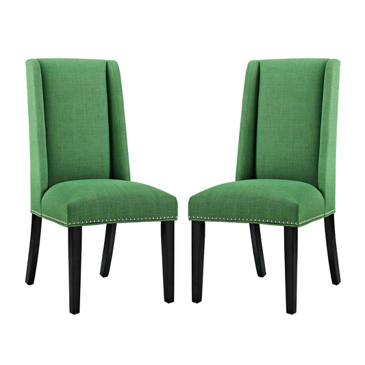 Baron Dining Chair Fabric Set of 2 Green EEI-2748-GRN-SET