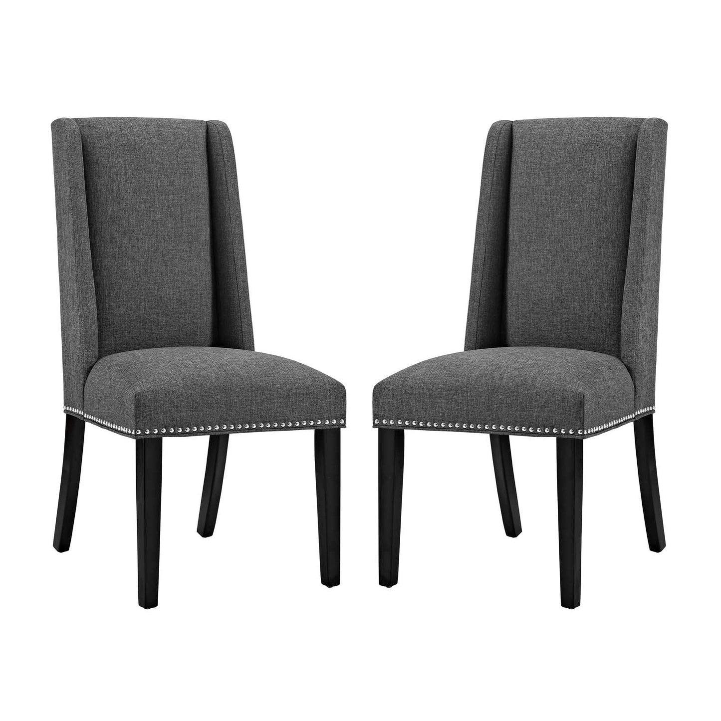 Baron Dining Chair Fabric Set of 2 Gray EEI-2748-GRY-SET