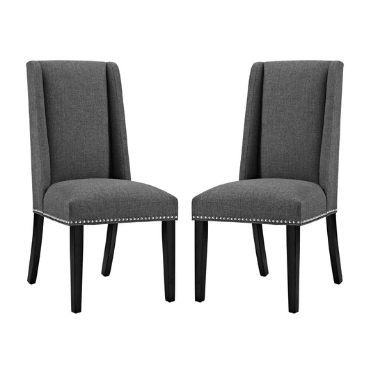 Baron Dining Chair Fabric Set of 2 Gray EEI-2748-GRY-SET