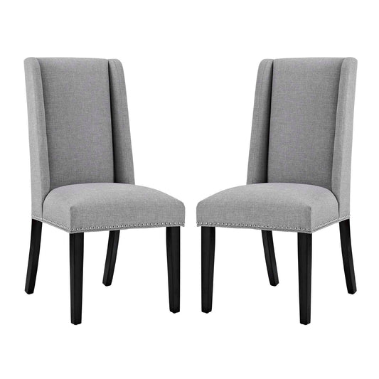 Baron Dining Chair Fabric Set of 2 Light Gray EEI-2748-LGR-SET