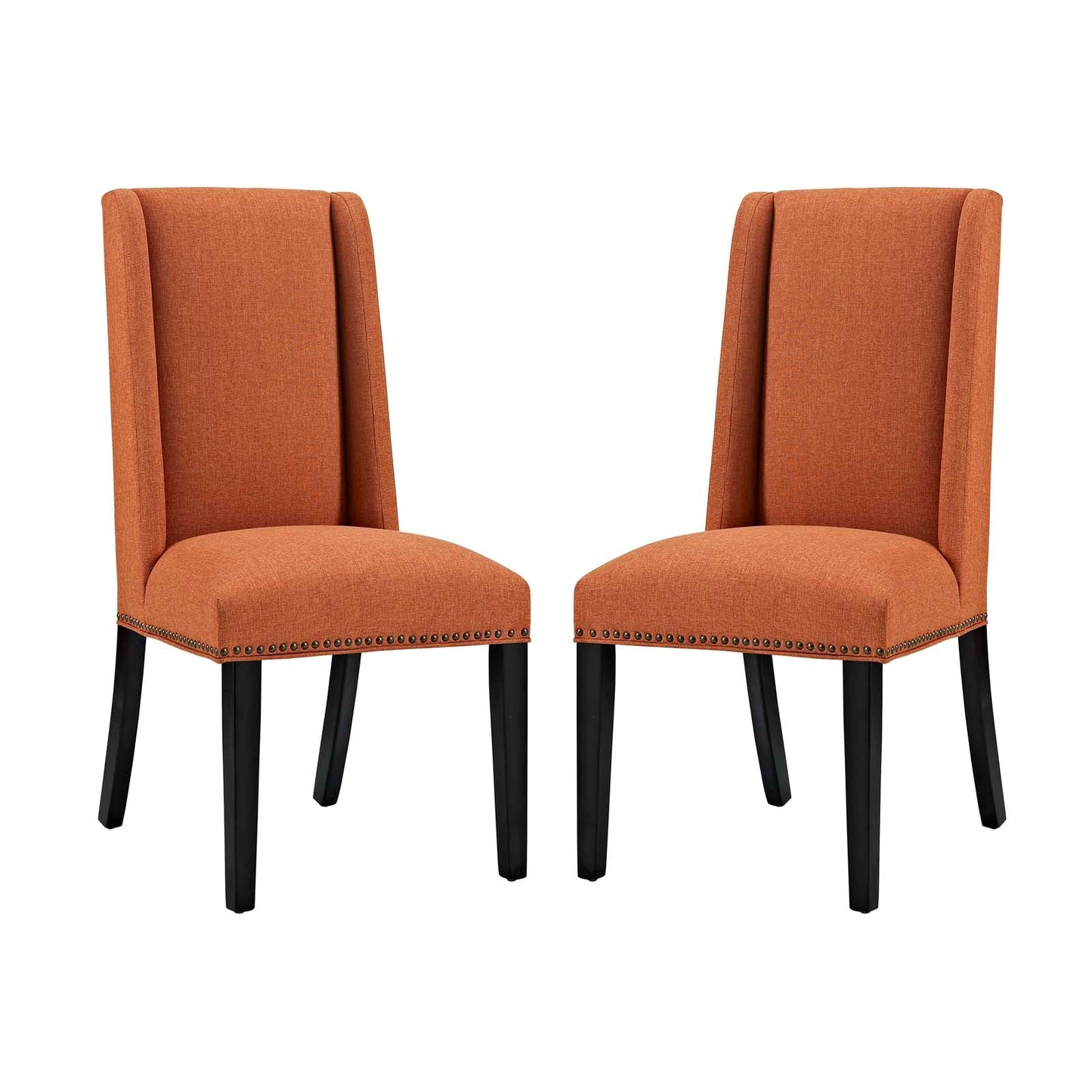 Baron Dining Chair Fabric Set of 2 Orange EEI-2748-ORA-SET