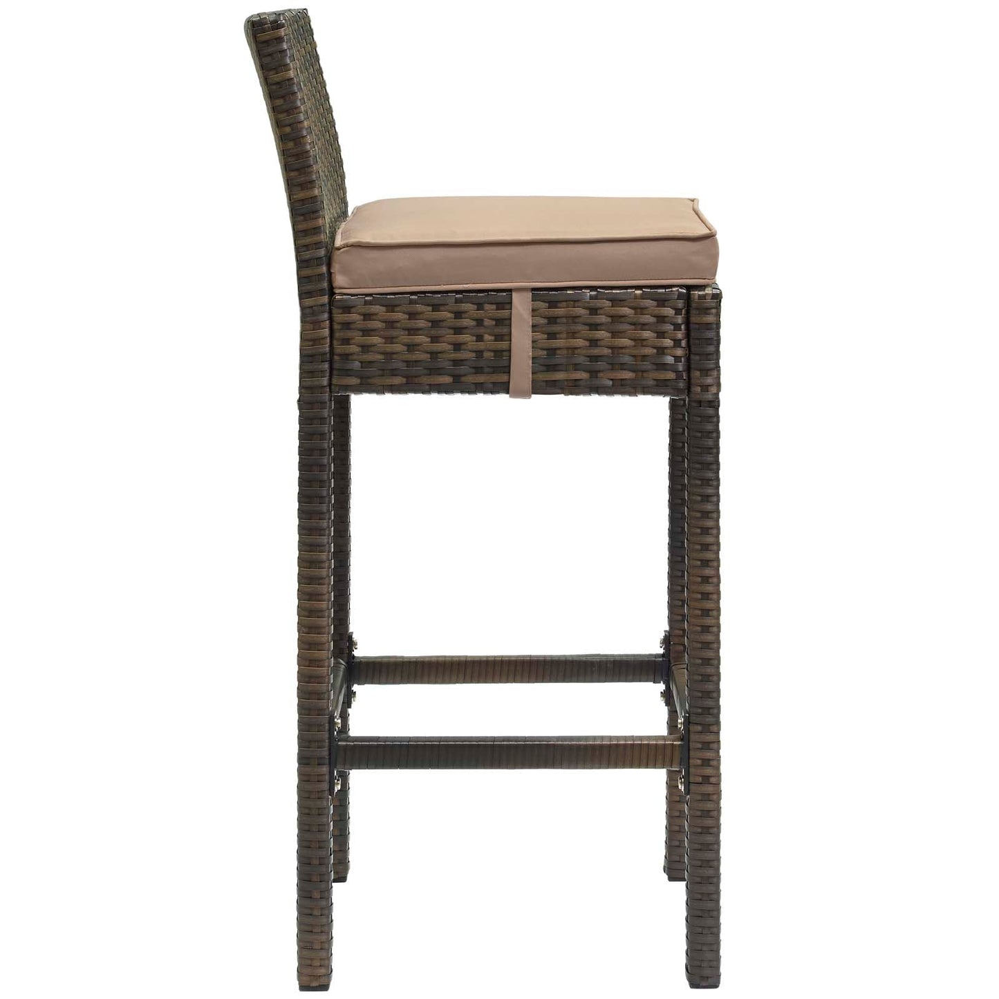 Conduit Outdoor Patio Wicker Rattan Bar Stool Brown Mocha EEI-2799-BRN-MOC