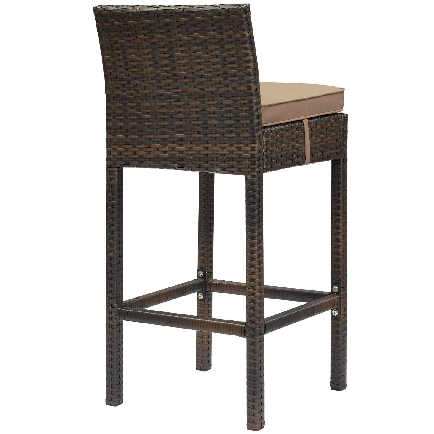 Conduit Outdoor Patio Wicker Rattan Bar Stool Brown Mocha EEI-2799-BRN-MOC