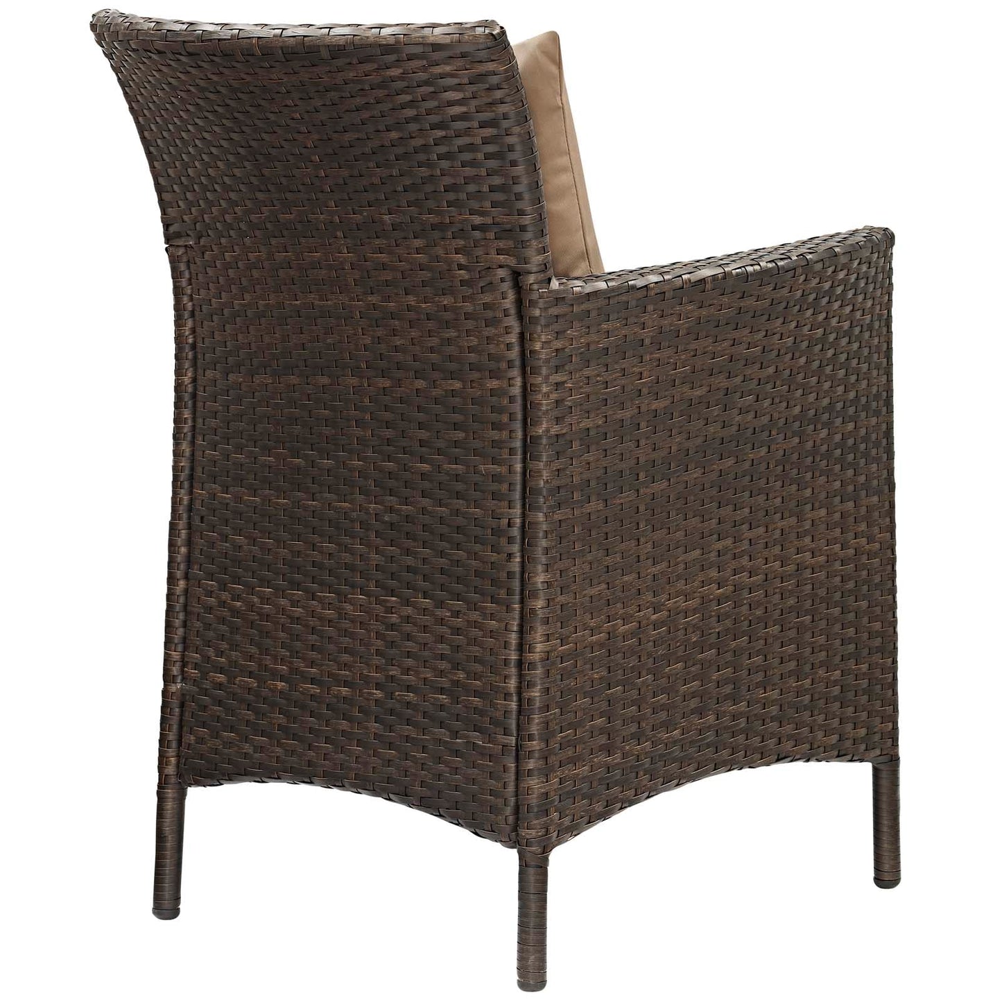 Conduit Outdoor Patio Wicker Rattan Dining Armchair Brown Mocha EEI-2801-BRN-MOC