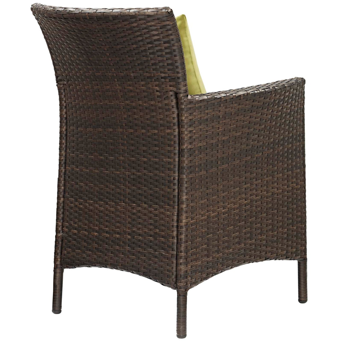 Conduit Outdoor Patio Wicker Rattan Dining Armchair Brown Peridot EEI-2801-BRN-PER