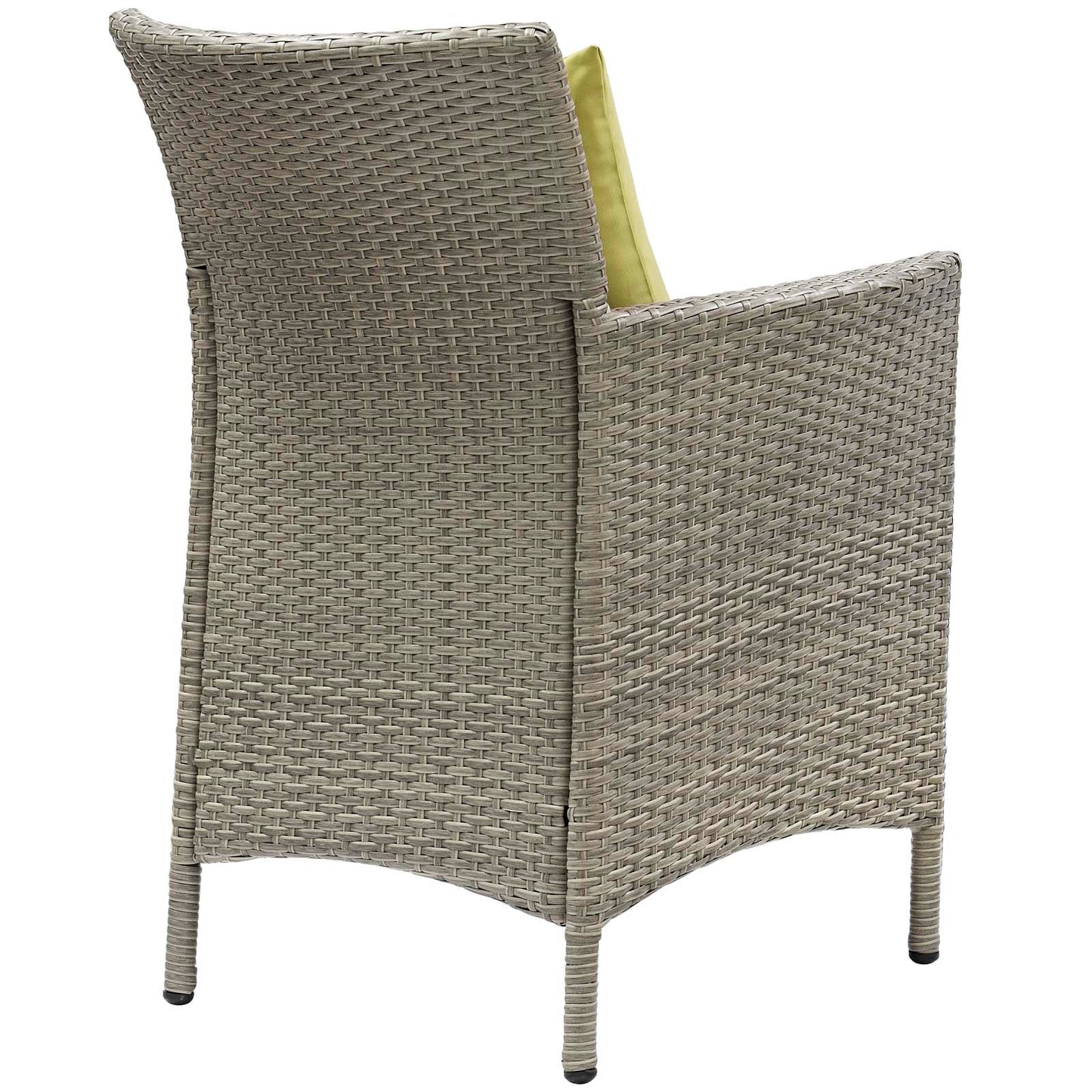 Conduit Outdoor Patio Wicker Rattan Dining Armchair Light Gray Peridot EEI-2802-LGR-PER