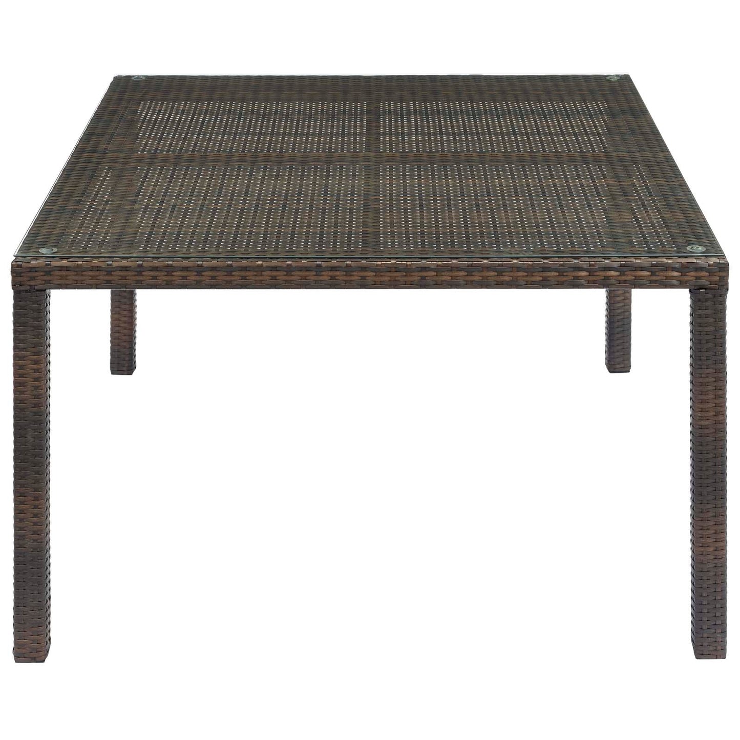 Conduit 47" Outdoor Patio Wicker Rattan Dining Table Brown EEI-2805-BRN