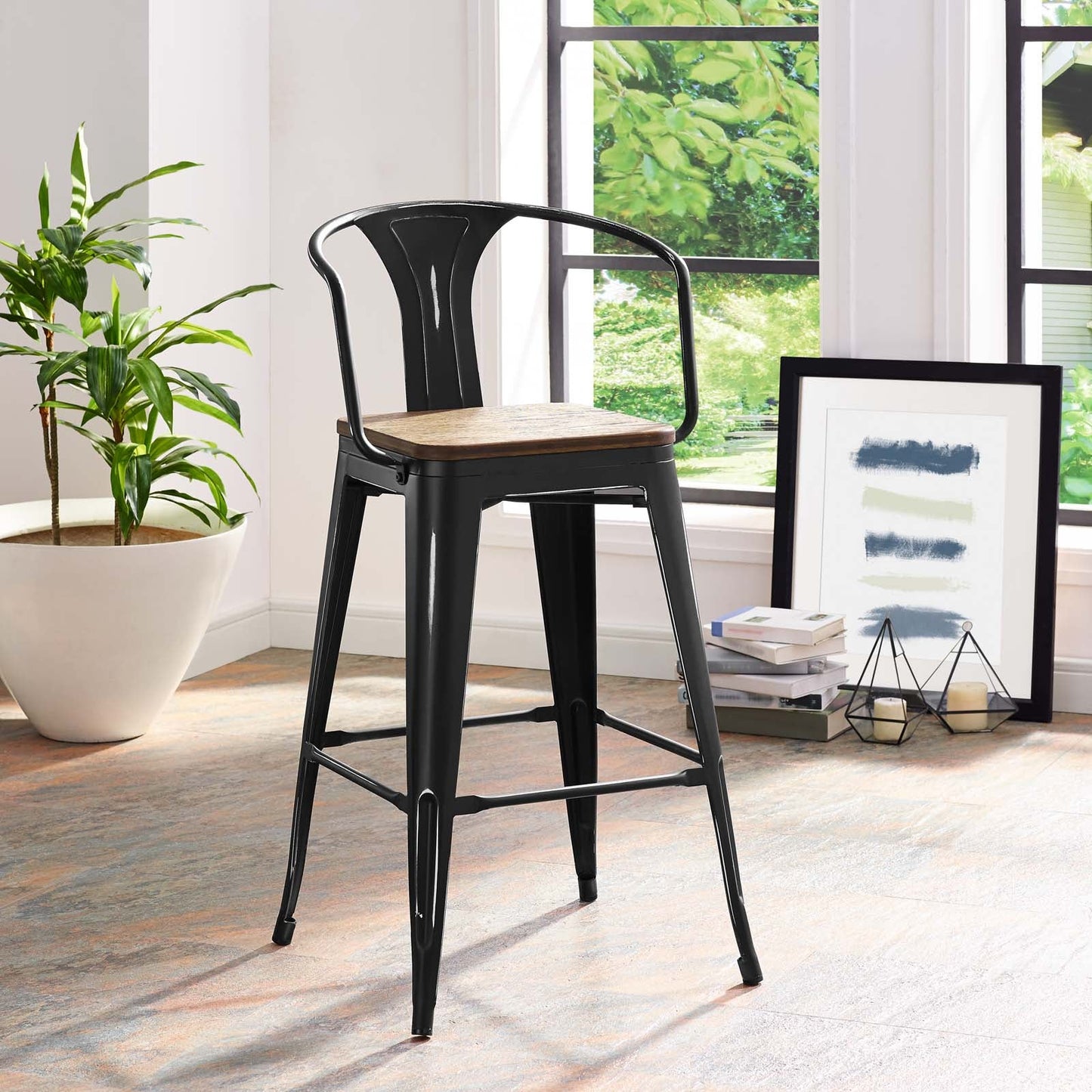 Promenade Bar Stool Black EEI-2818-BLK