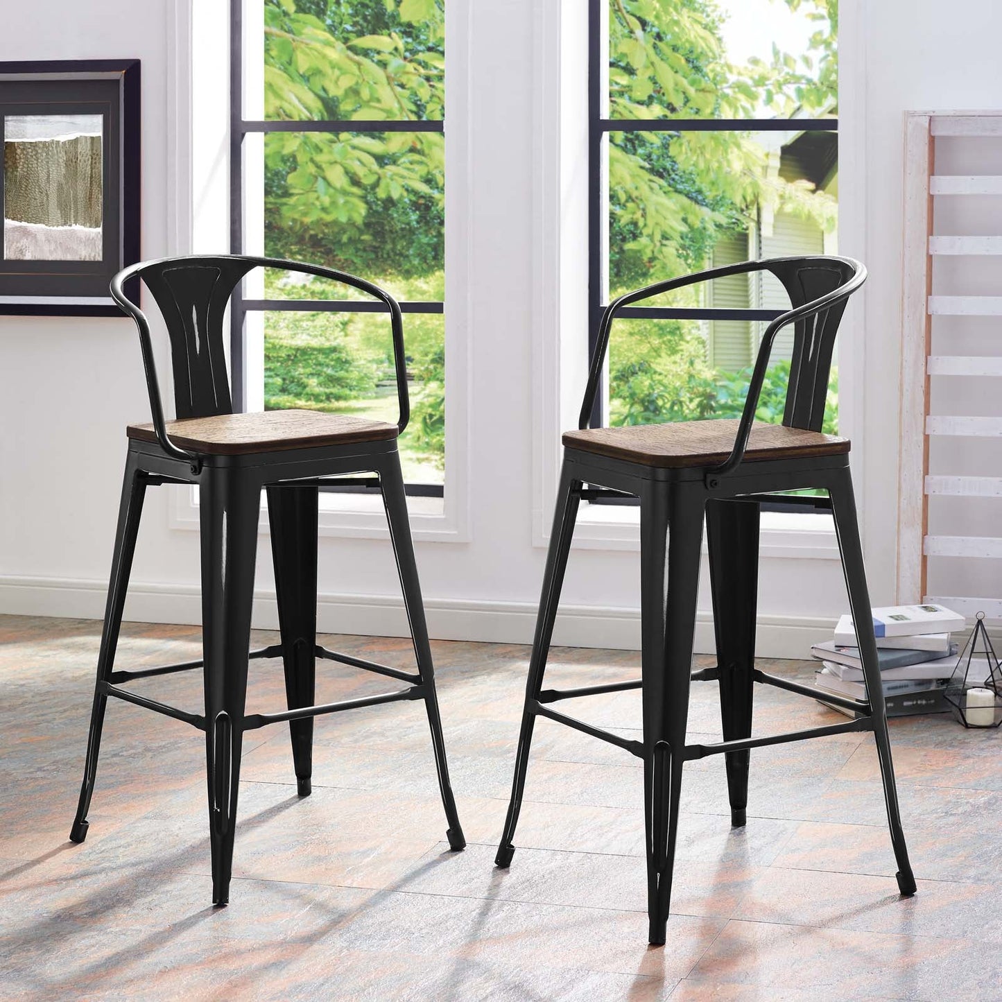 Promenade Bar Stool Black EEI-2818-BLK