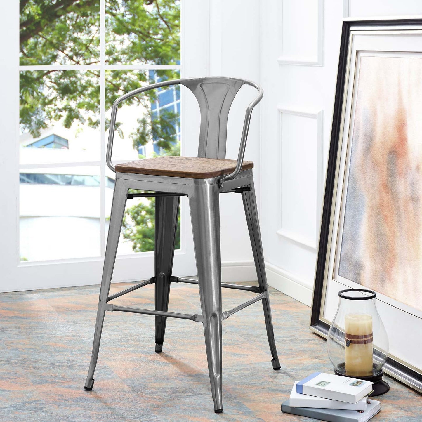 Promenade Bar Stool Gunmetal EEI-2818-GME