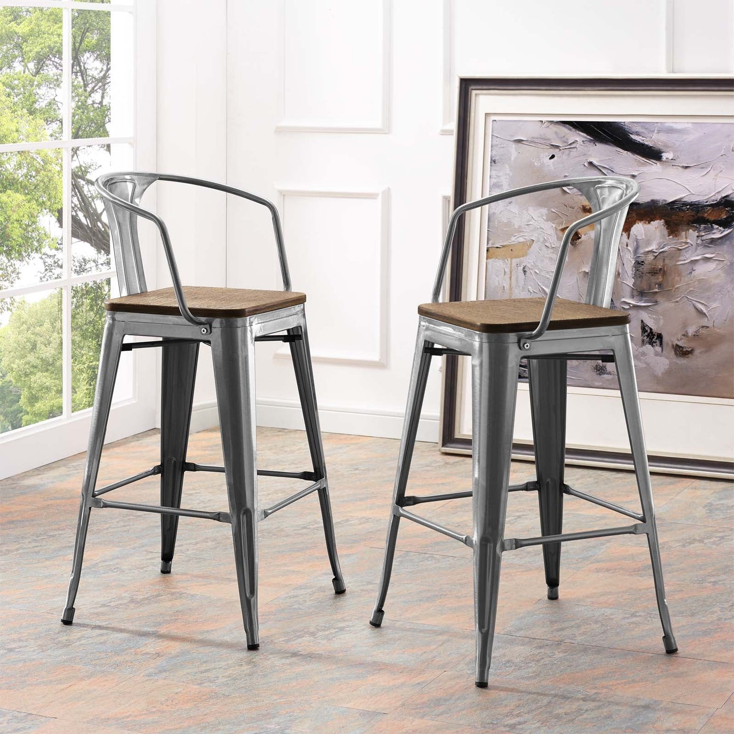 Promenade Bar Stool Gunmetal EEI-2818-GME