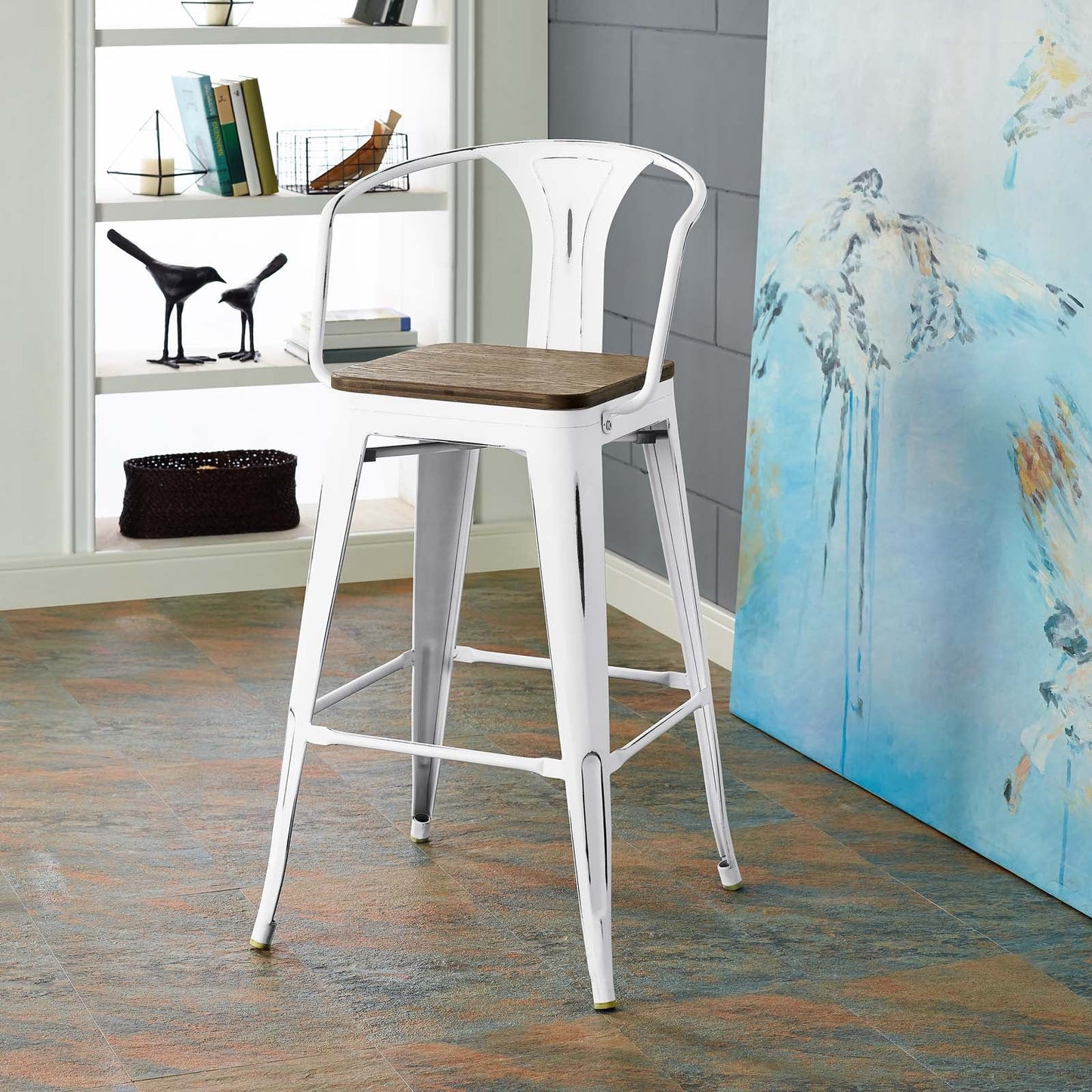 Promenade Bar Stool White EEI-2818-WHI