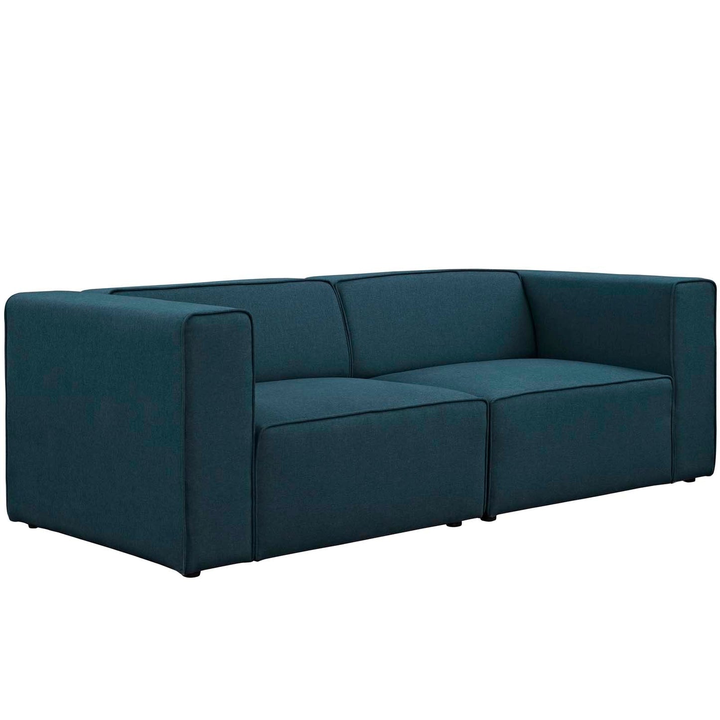 Mingle 2 Piece Upholstered Fabric Sectional Sofa Set Blue EEI-2825-BLU