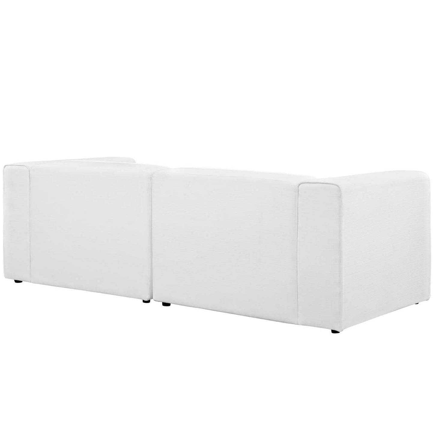 Mingle 2 Piece Upholstered Fabric Sectional Sofa Set White EEI-2825-WHI