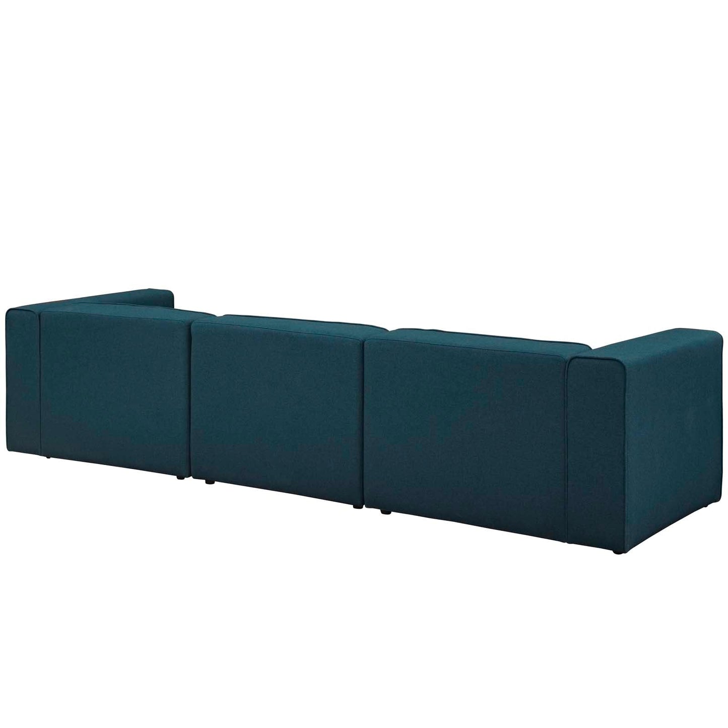 Mingle 3 Piece Upholstered Fabric Sectional Sofa Set Blue EEI-2827-BLU