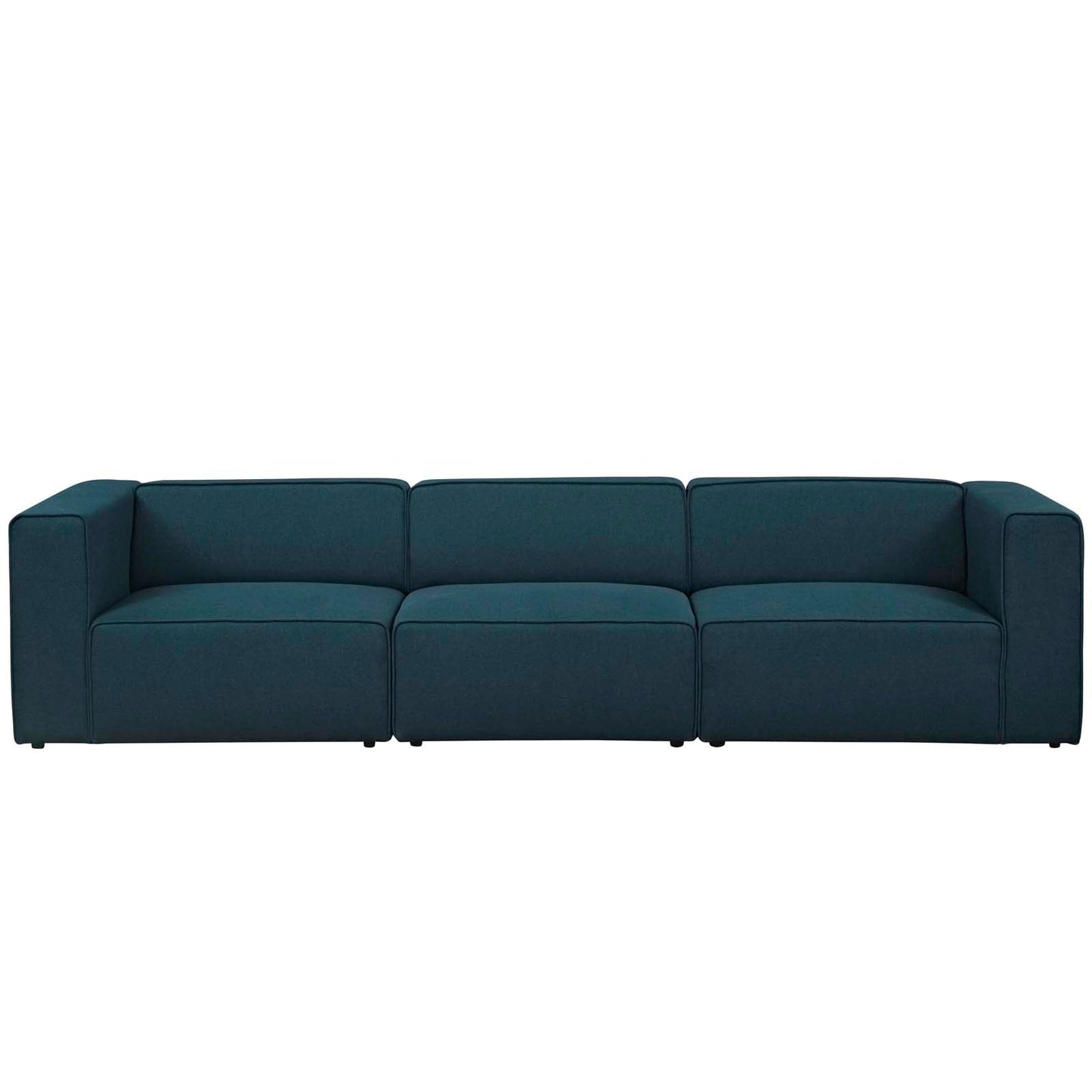 Mingle 3 Piece Upholstered Fabric Sectional Sofa Set Blue EEI-2827-BLU