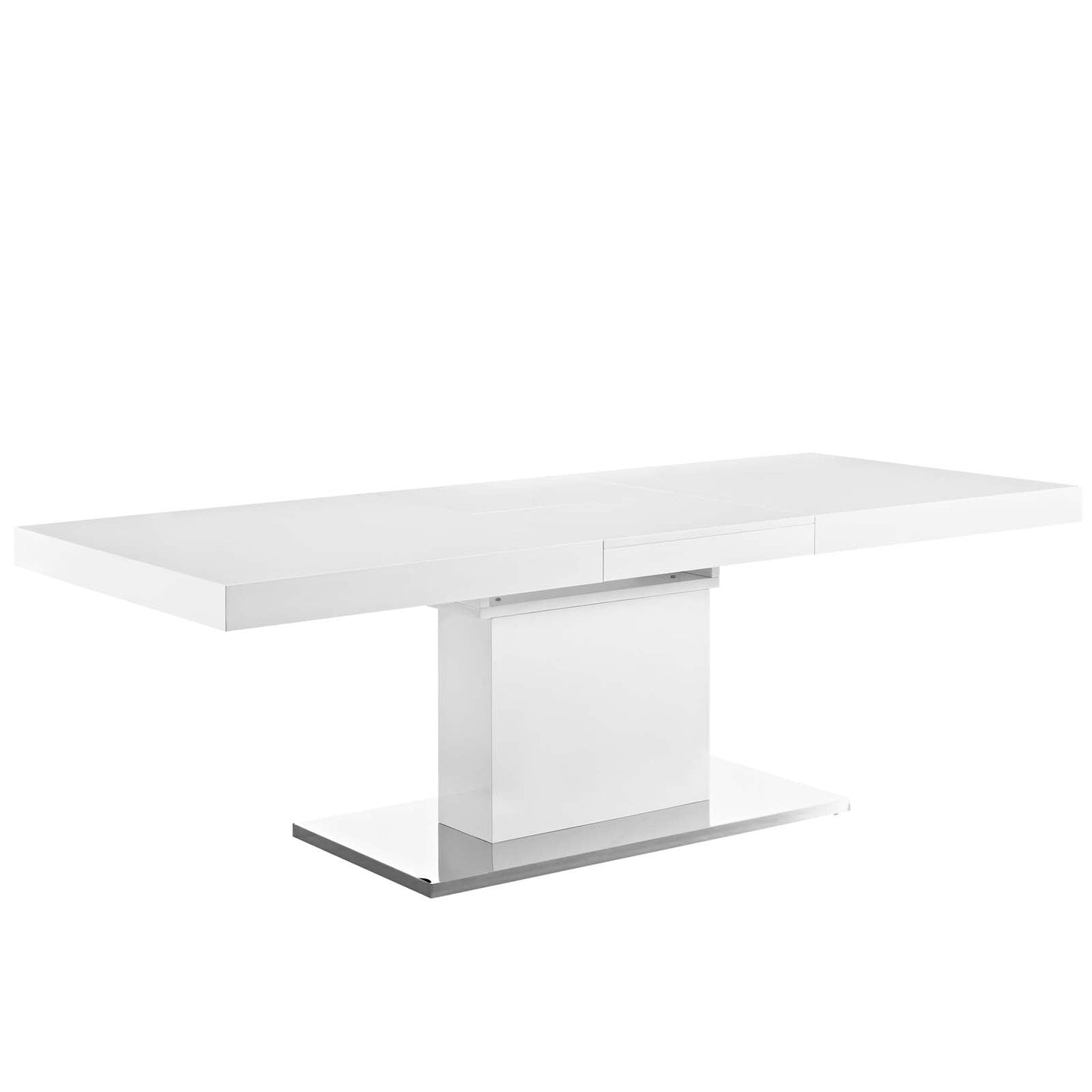 Vector Expandable Dining Table White Silver EEI-2870-WHI-SLV