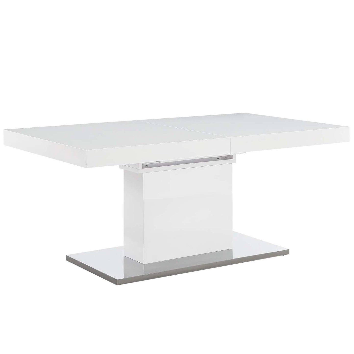 Vector Expandable Dining Table White Silver EEI-2870-WHI-SLV