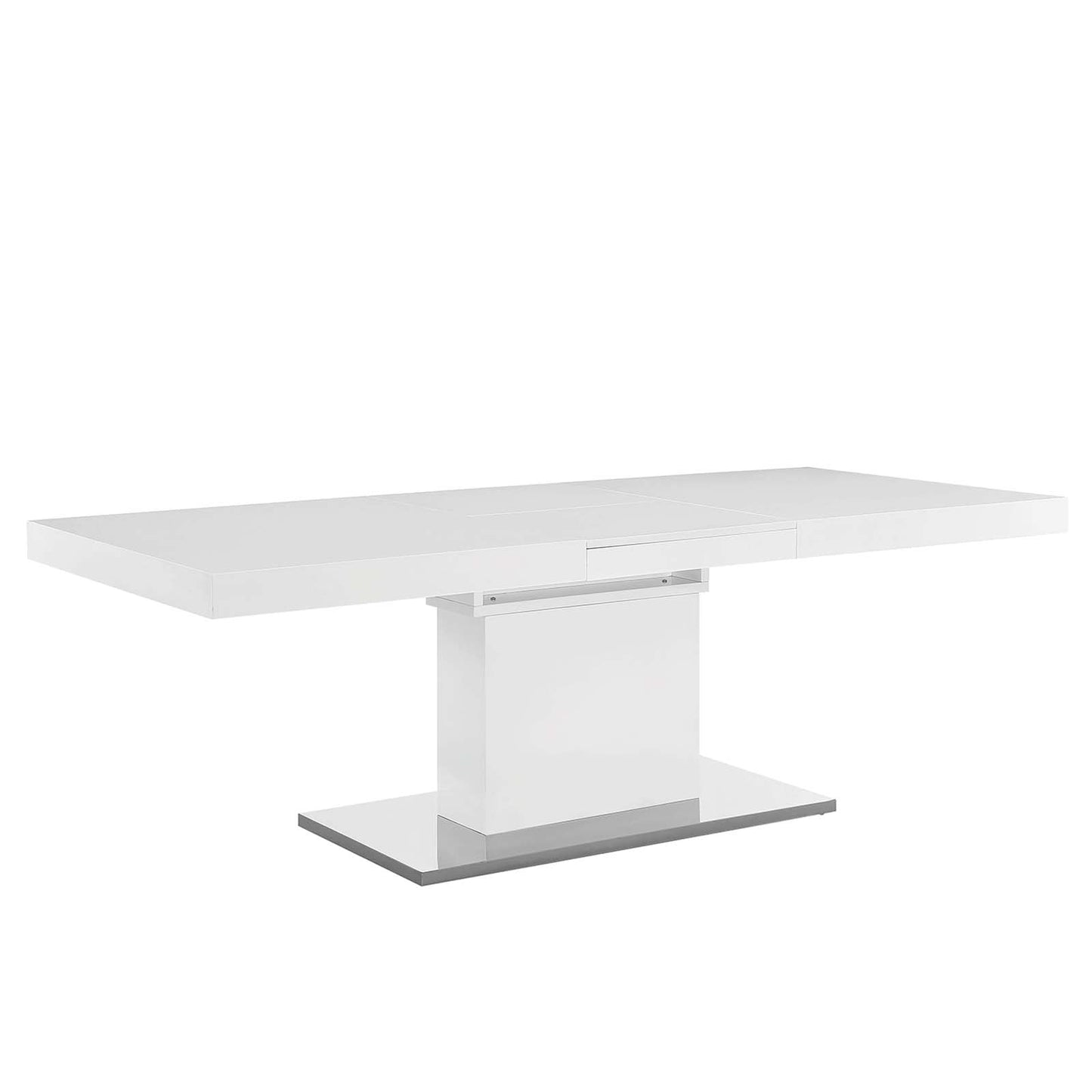 Vector Expandable Dining Table White Silver EEI-2870-WHI-SLV