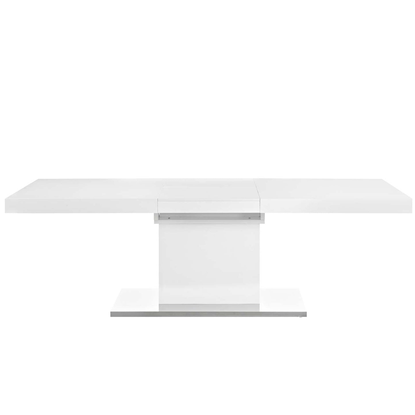 Vector Expandable Dining Table White Silver EEI-2870-WHI-SLV