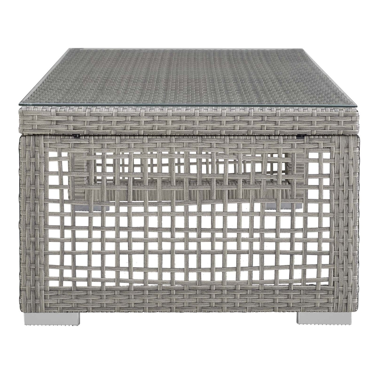 Aura Rattan Outdoor Patio Coffee Table Gray EEI-2919-GRY