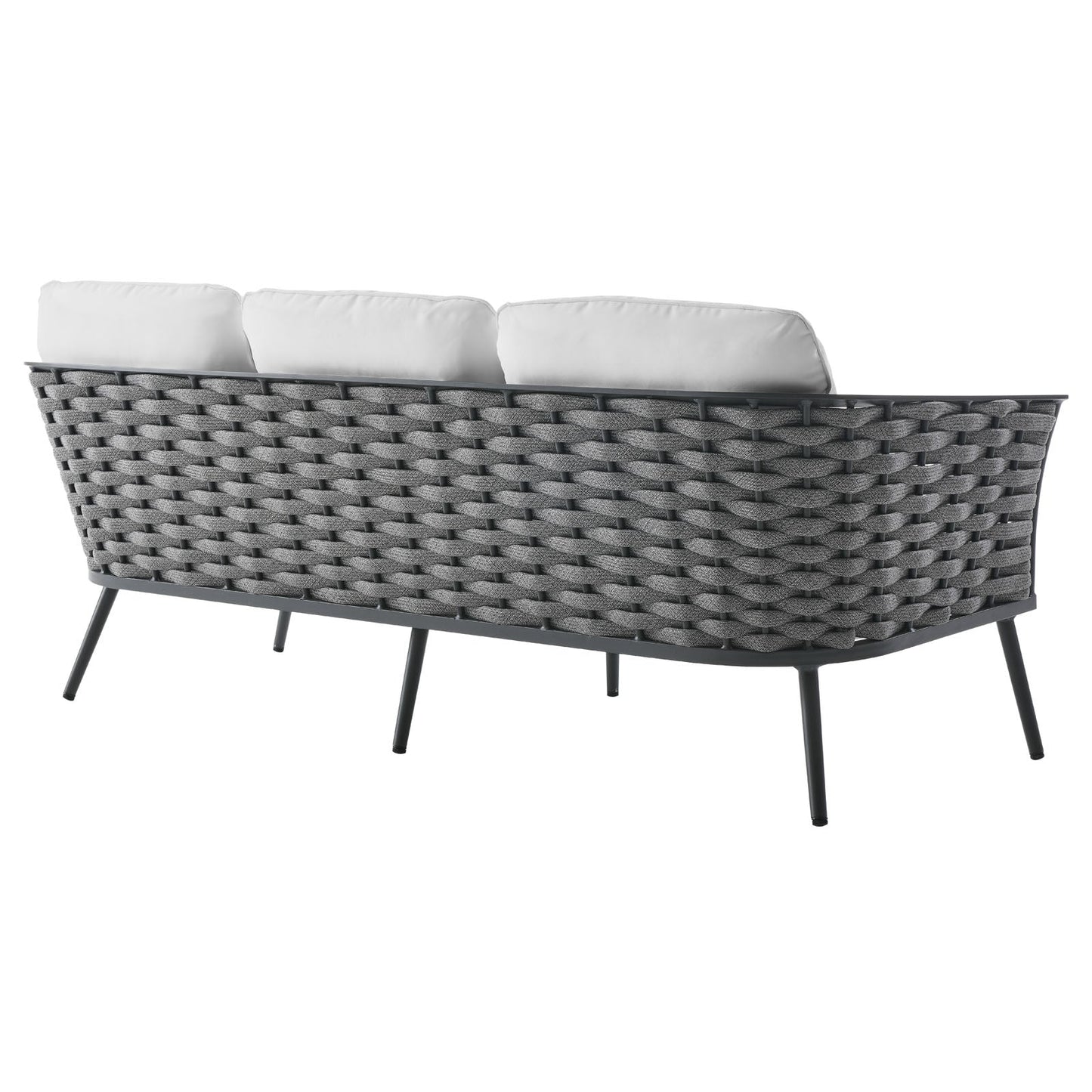 Stance Outdoor Patio Aluminum Sofa Gray White EEI-3020-GRY-WHI