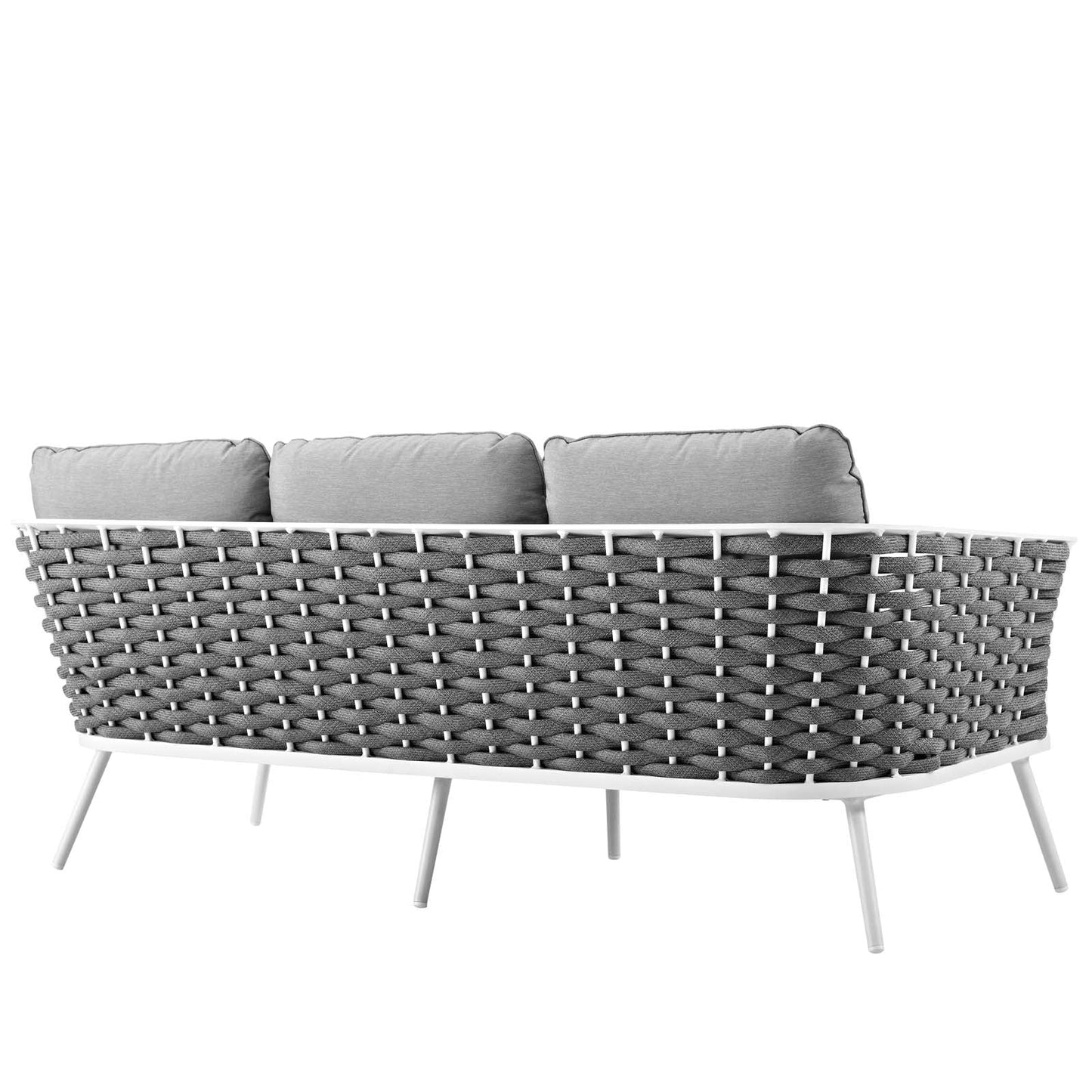 Stance Outdoor Patio Aluminum Sofa White Gray EEI-3020-WHI-GRY