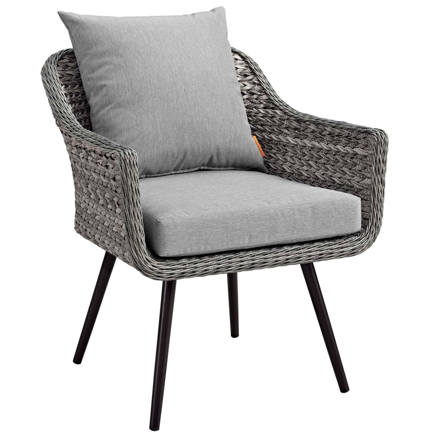 Endeavor Outdoor Patio Wicker Rattan Armchair Gray Gray EEI-3023-GRY-GRY