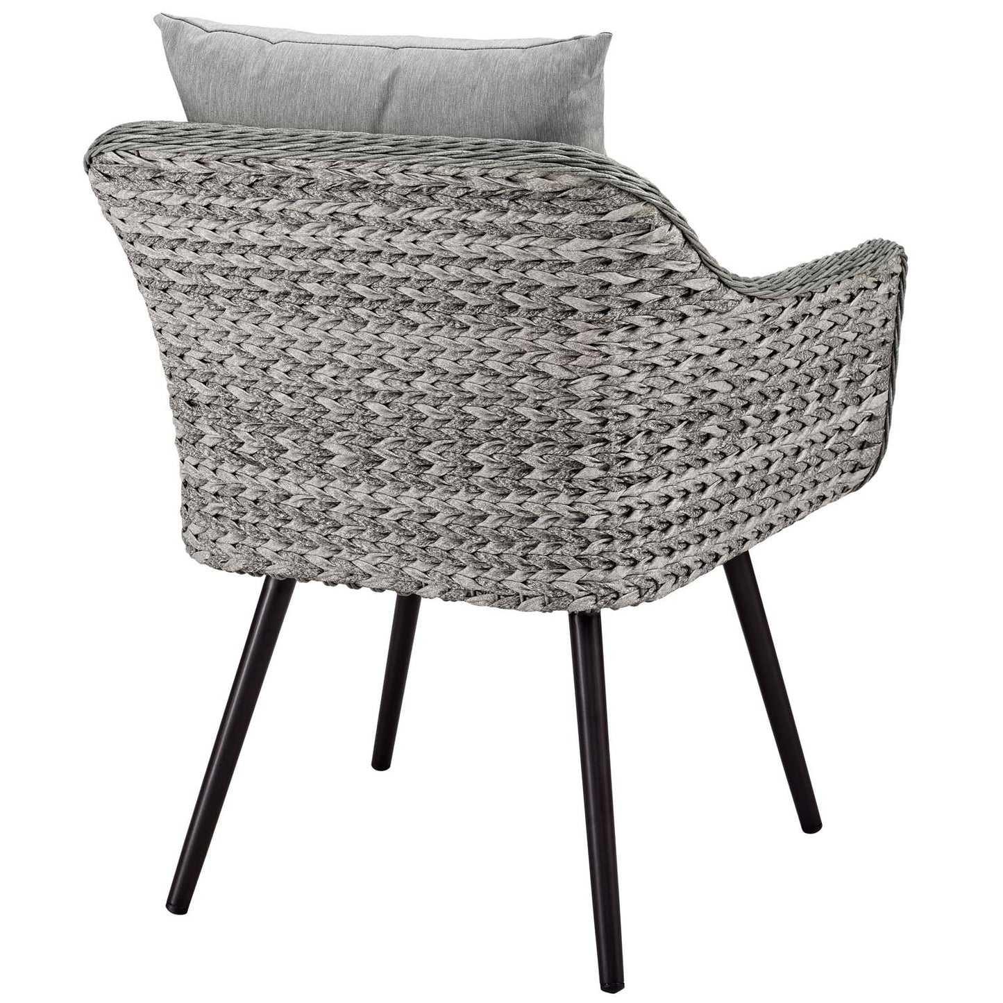 Endeavor Outdoor Patio Wicker Rattan Armchair Gray Gray EEI-3023-GRY-GRY