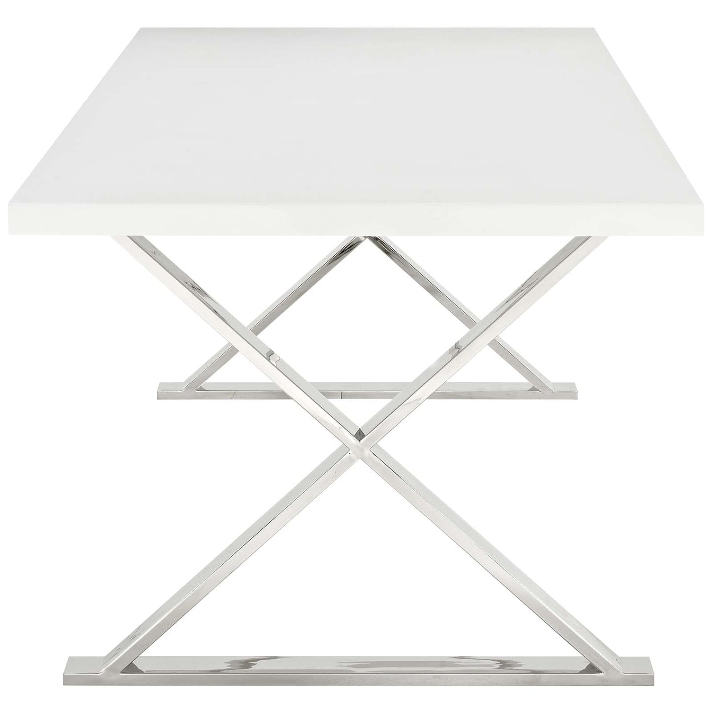 Sector Dining Table White Silver EEI-3033-WHI