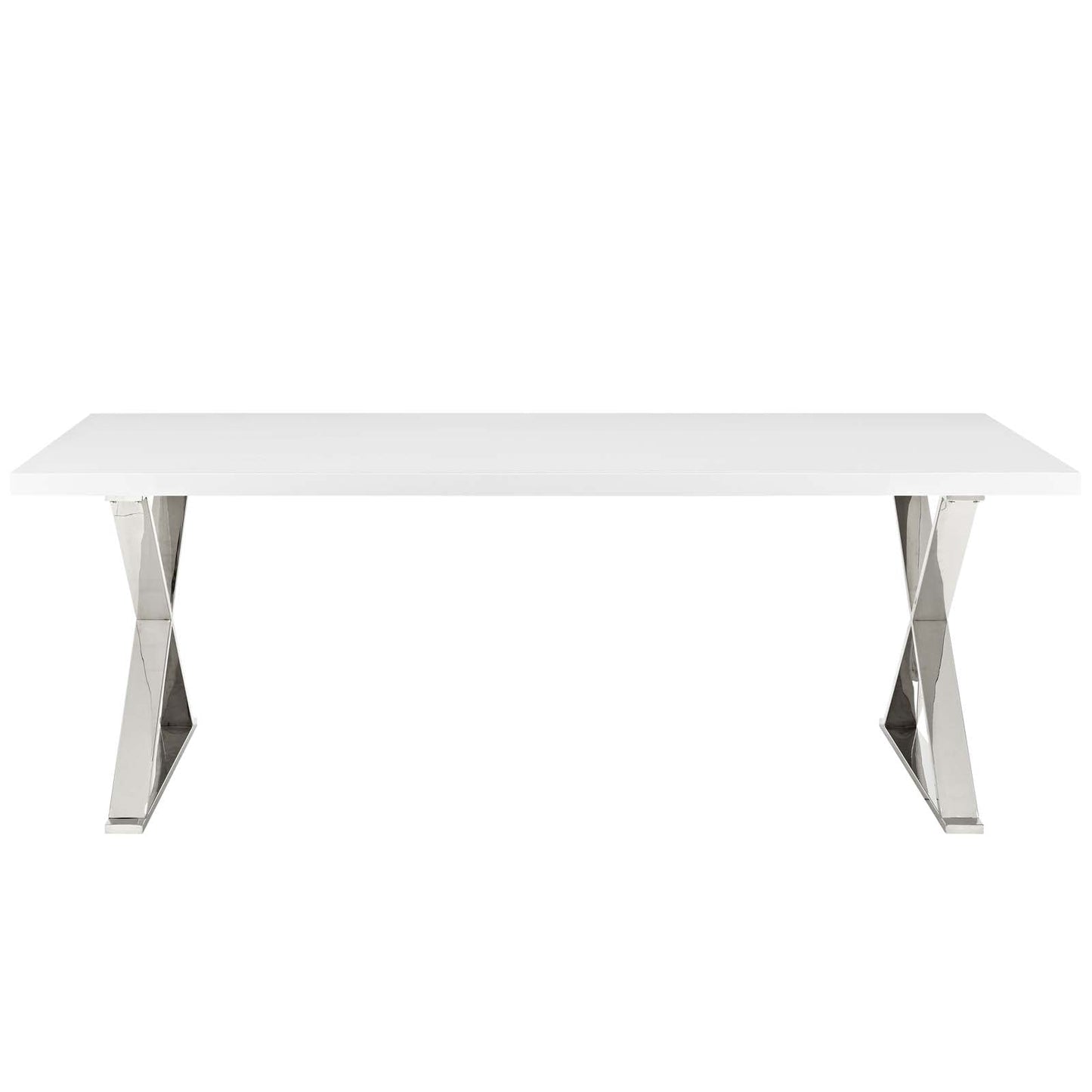 Sector Dining Table White Silver EEI-3033-WHI