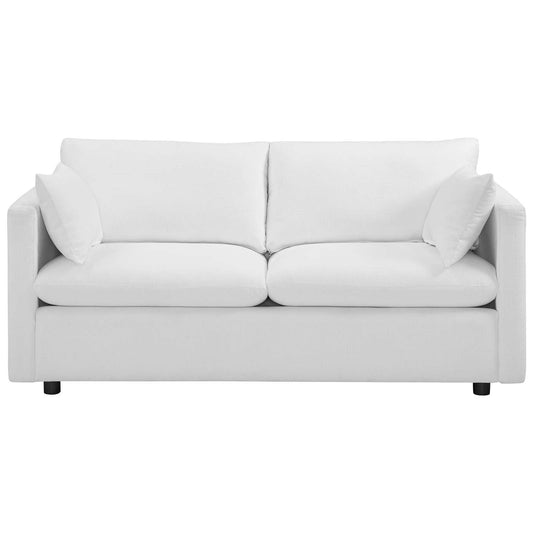 Activate Upholstered Fabric Sofa White EEI-3044-WHI