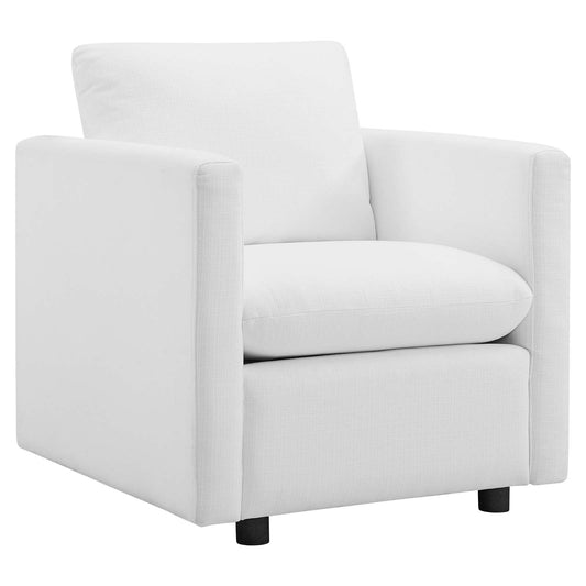 Activate Upholstered Fabric Armchair White EEI-3045-WHI