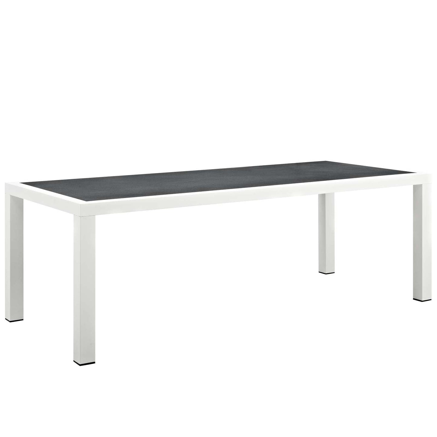 Stance 90.5" Outdoor Patio Aluminum Dining Table White Gray EEI-3052-WHI-GRY