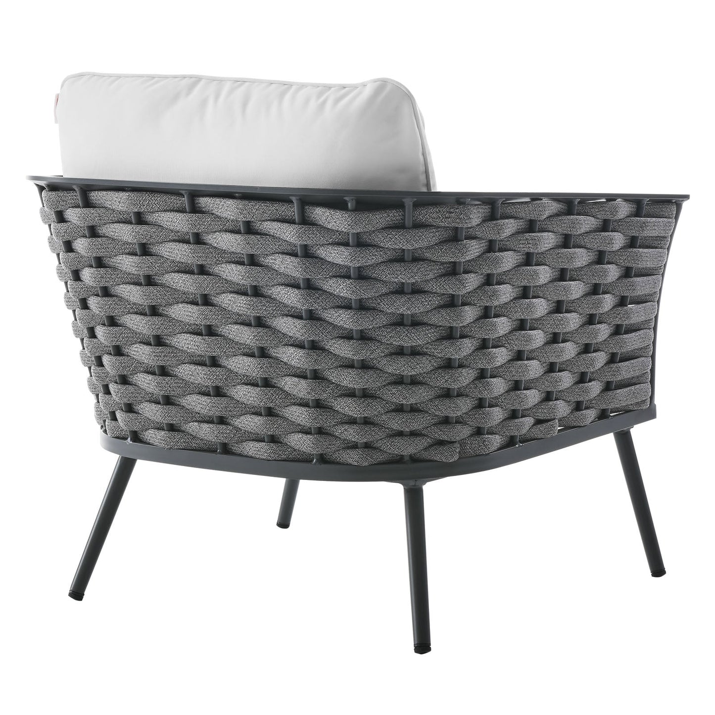 Stance Outdoor Patio Aluminum Armchair Gray White EEI-3054-GRY-WHI