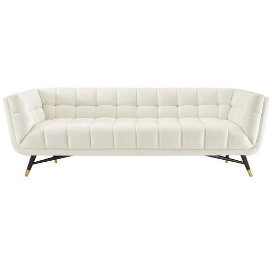 Adept Performance Velvet Sofa Ivory EEI-3059-IVO