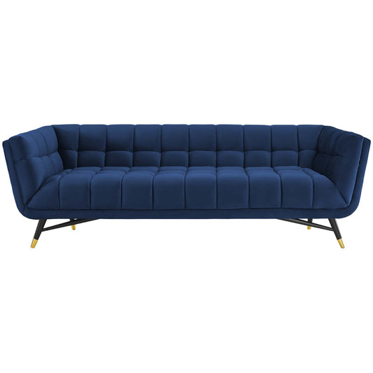 Adept Performance Velvet Sofa Midnight Blue EEI-3059-MID