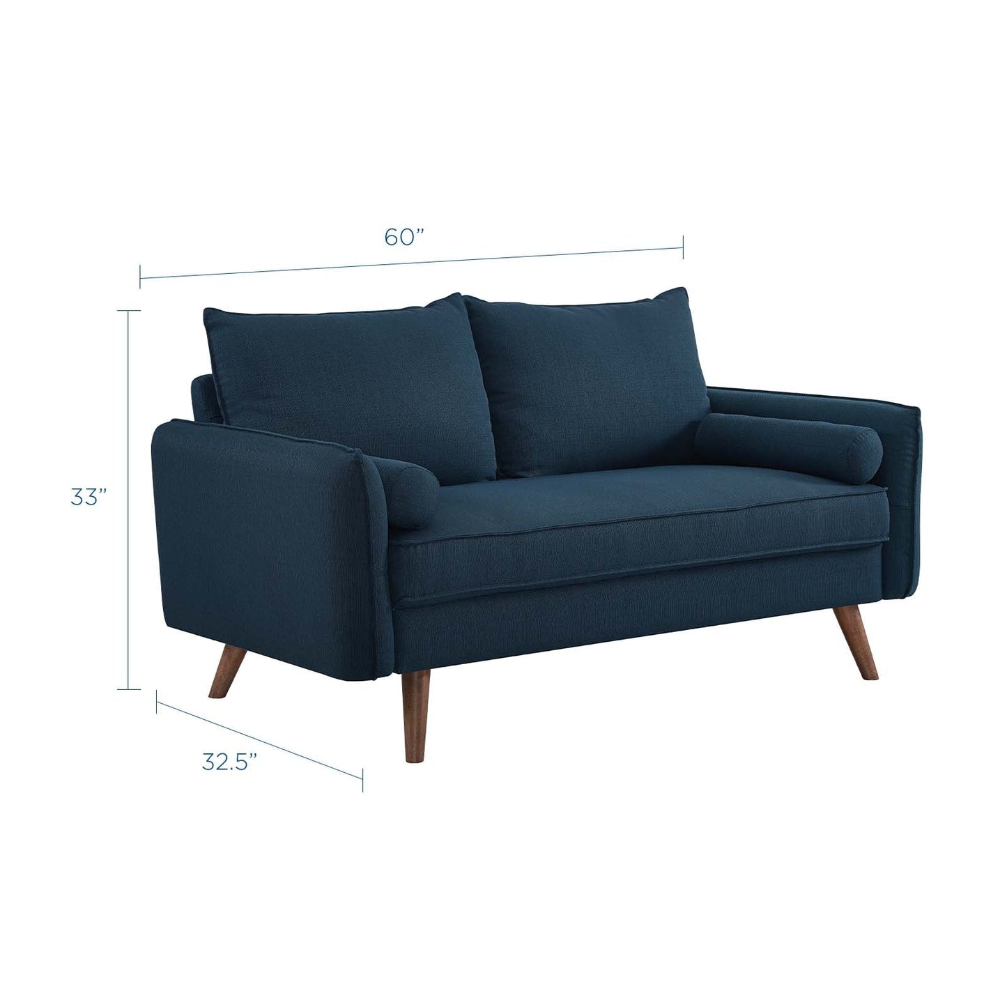 Revive Upholstered Fabric Loveseat Azure EEI-3091-AZU